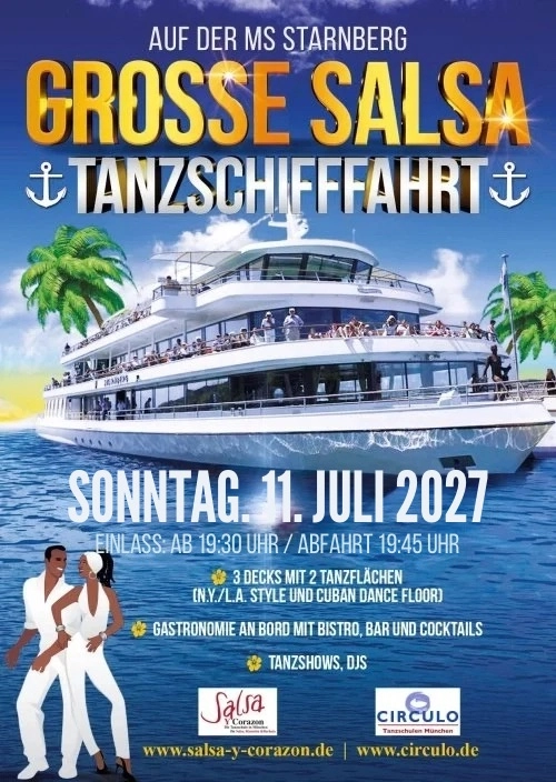 Salsa Tanzschiff Starnberger See - 11.07.2027